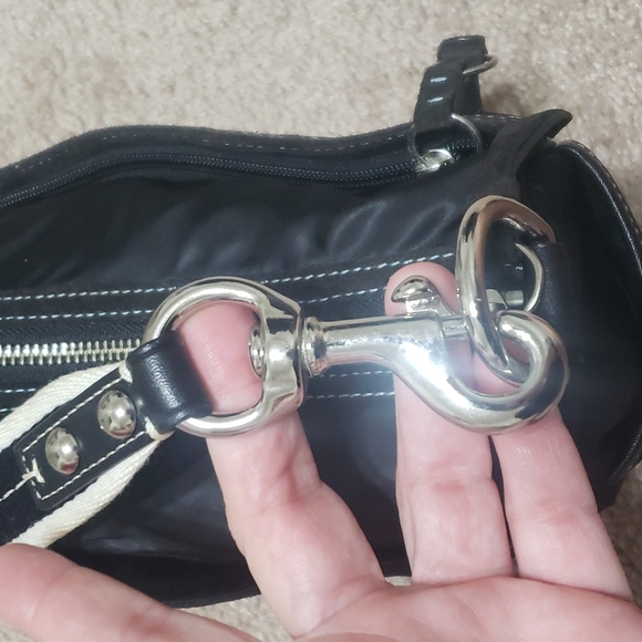 Vintage Coach nylon tote multiple pockets exterior 2 sides  front zip back open - Picture 15 of 15